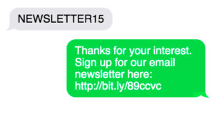 use sms to increase email sign up