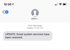 email outage text alert